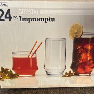 Libbey 24-piece crystal Impromptu glass set, model 82443 NEW / Vintage